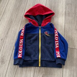 Polo Ralph Lauren Boys Team USA Ski Hoodie Full Zip Jacket Embroidery Multi 24m